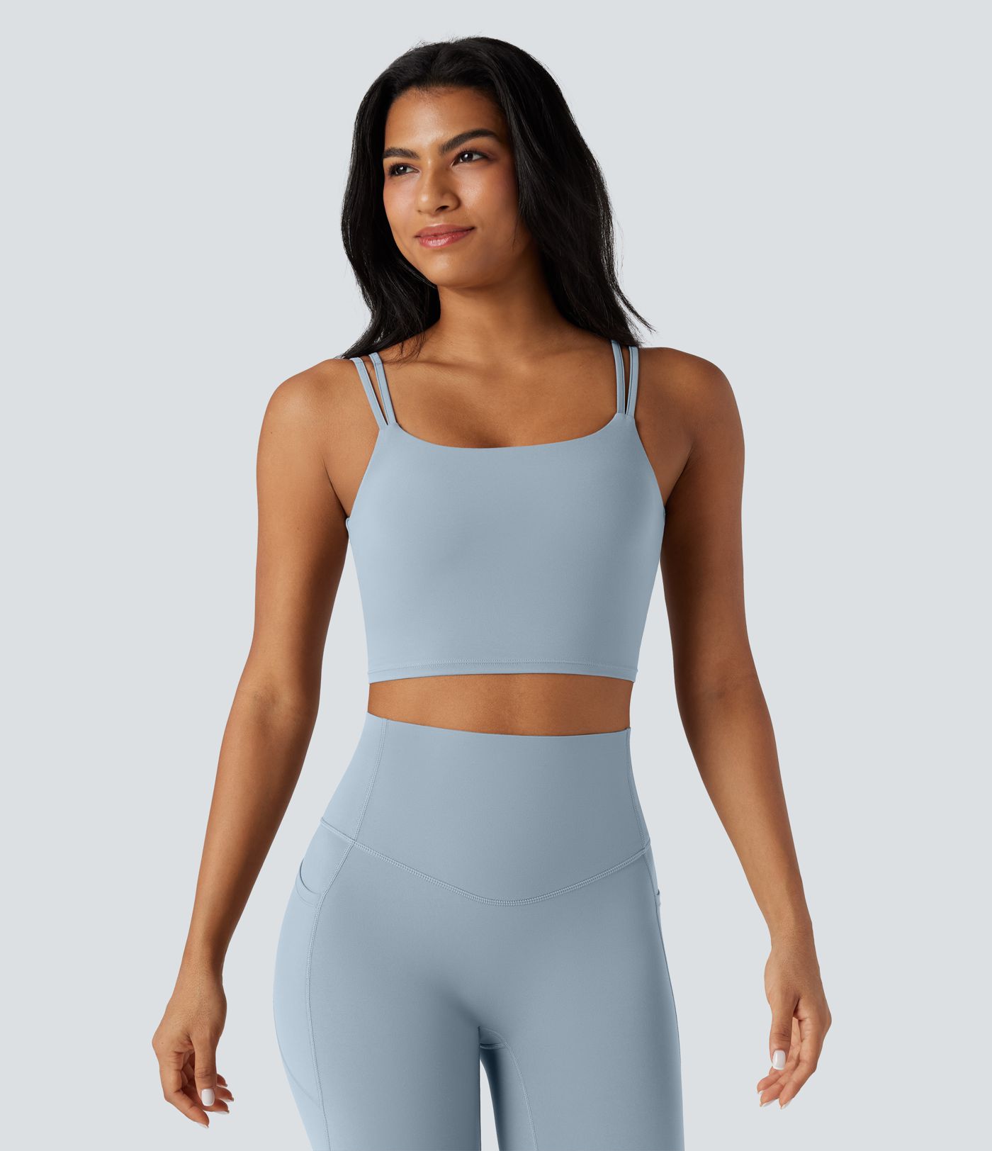 Halara UltraSculpt™ Double Straps Twisted Backless Cropped Yoga Tank Top