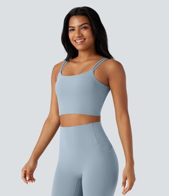 Halara UltraSculpt™ Double Straps Twisted Backless Cropped Yoga Tank Top