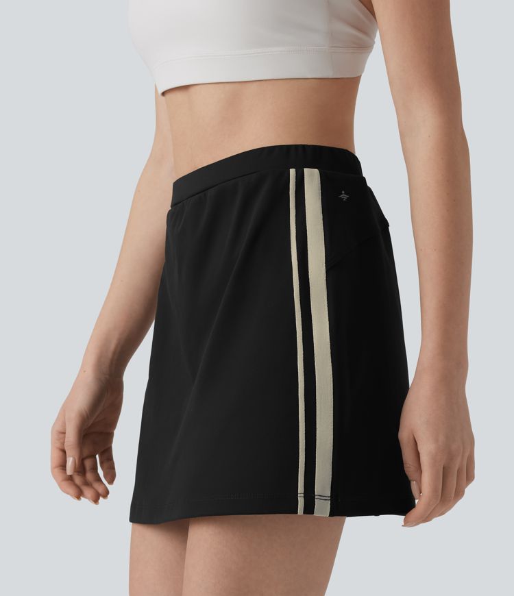 Jupe-short de tennis DayStretch 2-en-1 mini taille haute color block à rayures avec poches