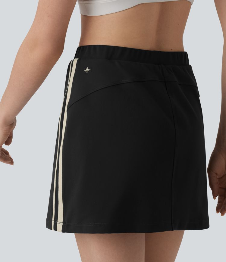 Jupe-short de tennis DayStretch 2-en-1 mini taille haute color block à rayures avec poches