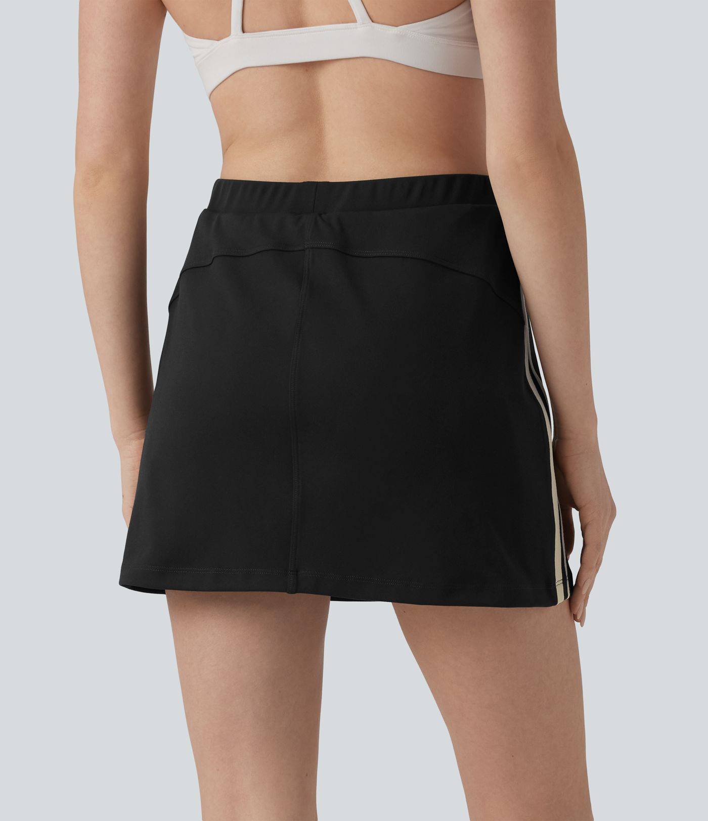 Jupe-short de tennis DayStretch 2-en-1 mini taille haute color block à rayures avec poches
