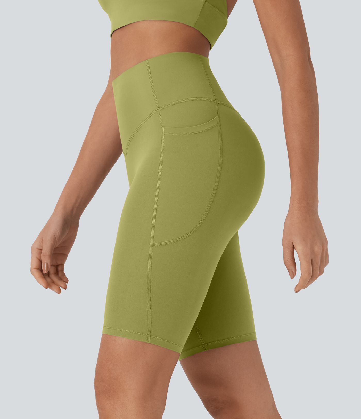 Halara UltraSculpt™ High Waisted Tummy Control Pocket Shaping Training Biker Shorts 9''