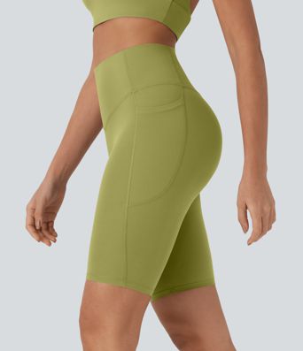 Halara UltraSculpt™ High Waisted Tummy Control Pocket Shaping Training Biker Shorts 9''