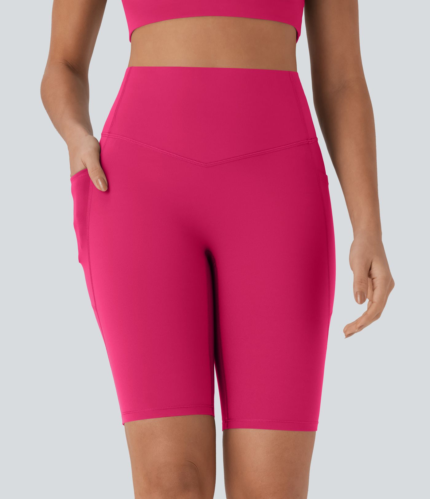 Halara UltraSculpt™ High Waisted Tummy Control Pocket Shaping Training Biker Shorts 9''