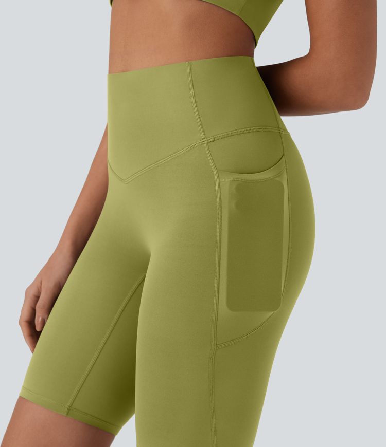 Halara UltraSculpt™ High Waisted Tummy Control Pocket Shaping Training Biker Shorts 9''