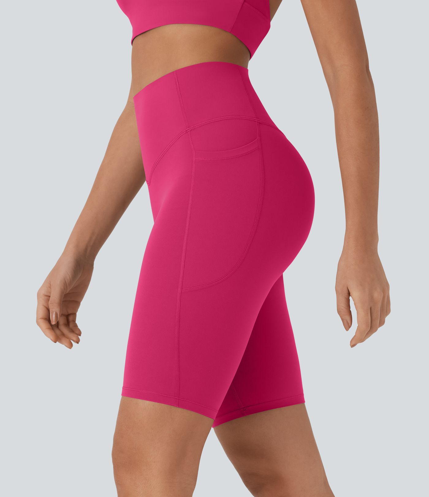 Halara UltraSculpt™ High Waisted Tummy Control Pocket Shaping Training Biker Shorts 9''