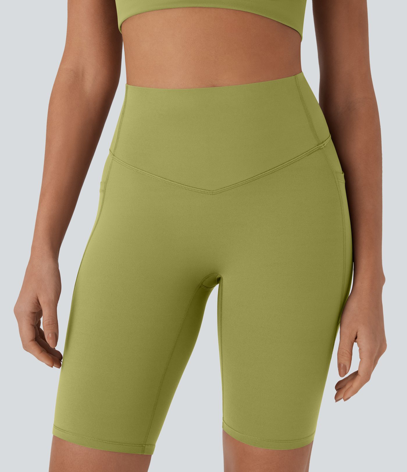 Halara UltraSculpt™ High Waisted Tummy Control Pocket Shaping Training Biker Shorts 9''