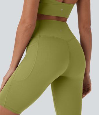 Halara UltraSculpt™ High Waisted Tummy Control Pocket Shaping Training Biker Shorts 9''