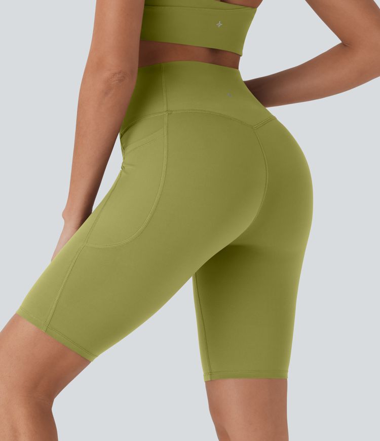 Halara UltraSculpt™ High Waisted Tummy Control Pocket Shaping Training Biker Shorts 9''