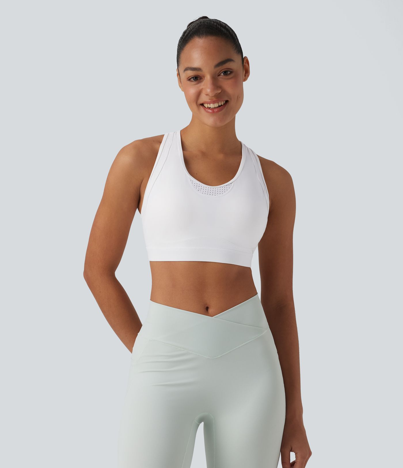 Halara UltraSculpt™ Medium Support Racerback Cut Out Workout Sports Bra