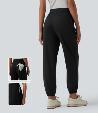 Mid Rise Quick Dry Golf Joggers with Pockets-UPF40+