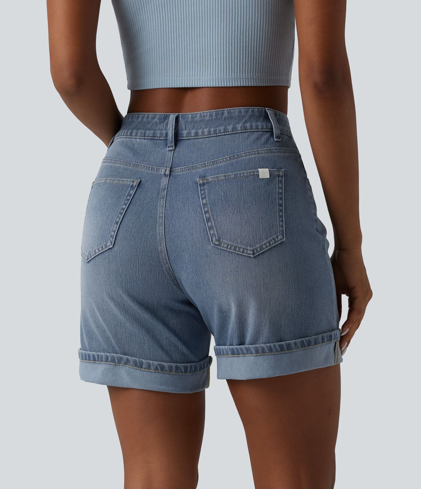Short en jean Halara Flex™ casual taille haute 15 cm avec poches