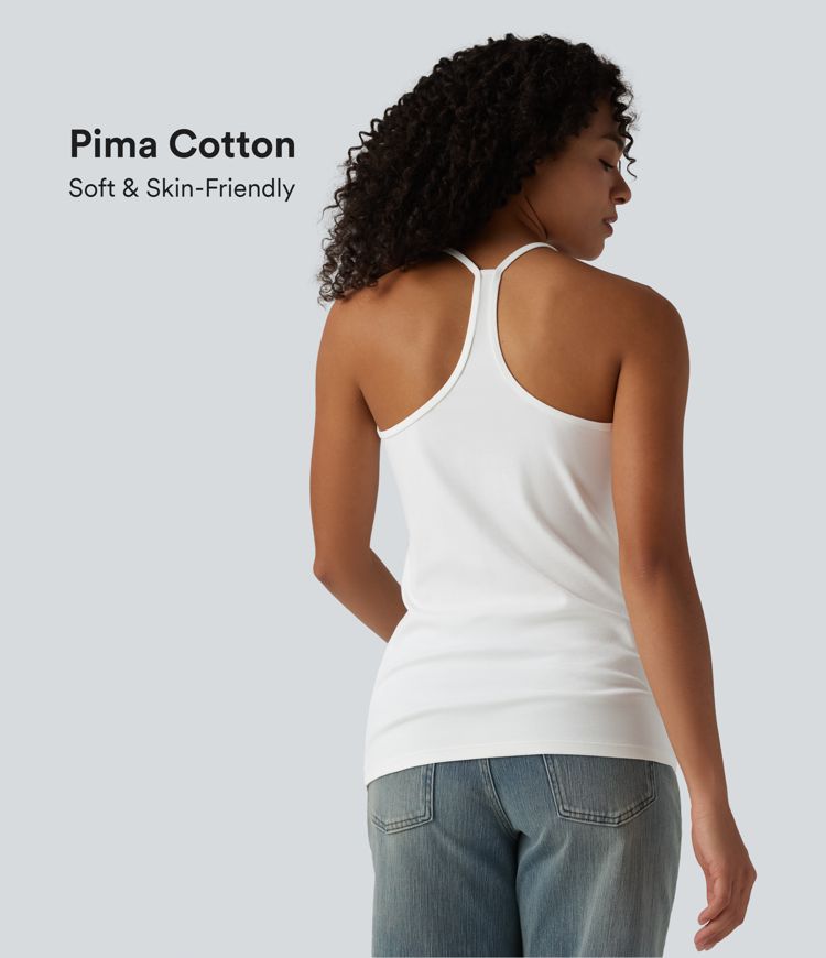 U-Neck Y-back Casual Pima Cotton Tank Top