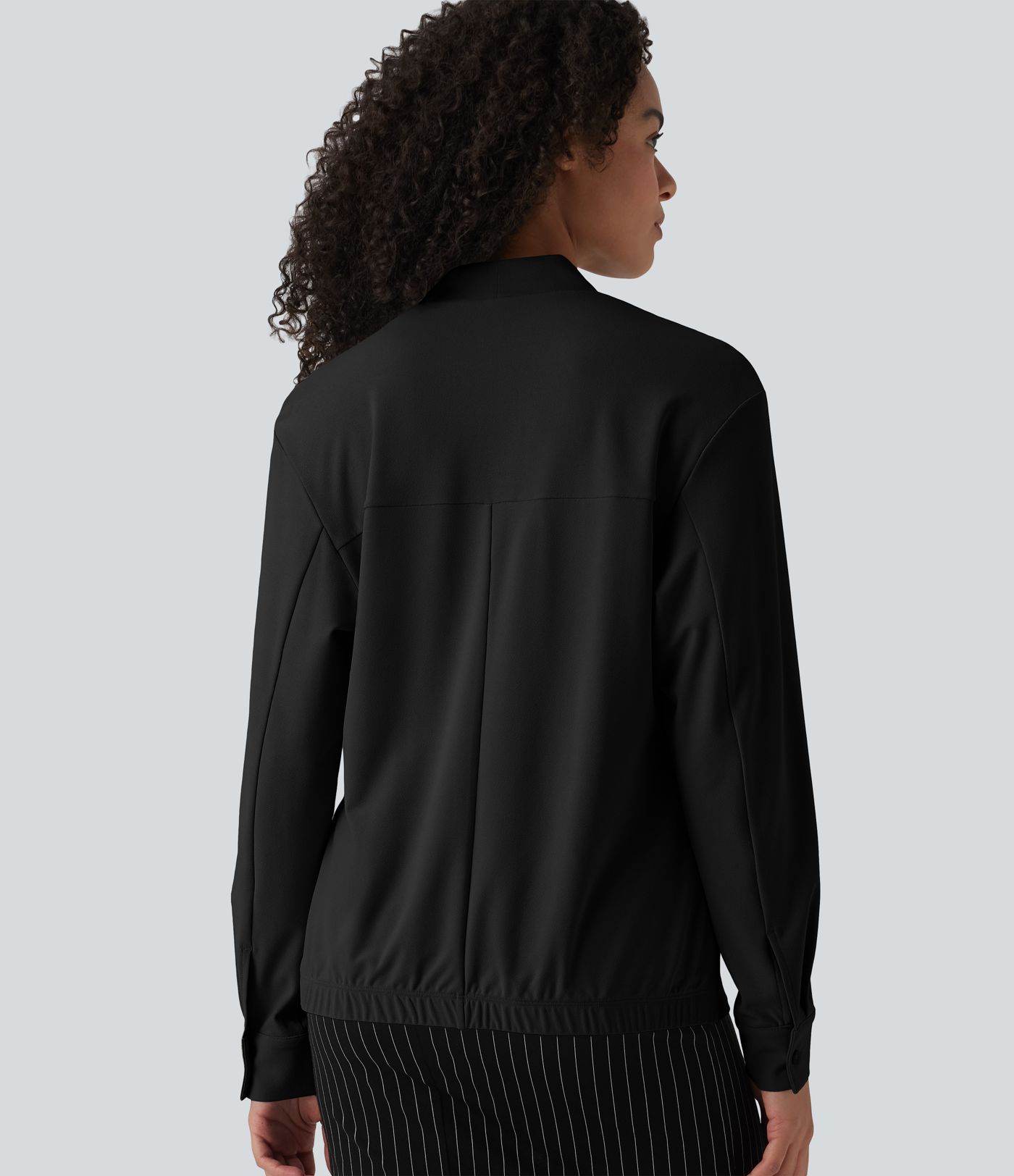 V Neck Long Sleeve Work Blouse