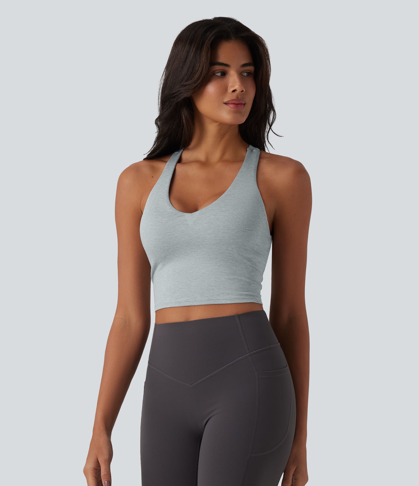 Racerback Cropped Yoga Sports Top