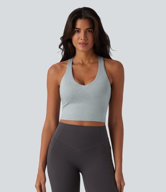Racerback Cropped Yoga Sports Top