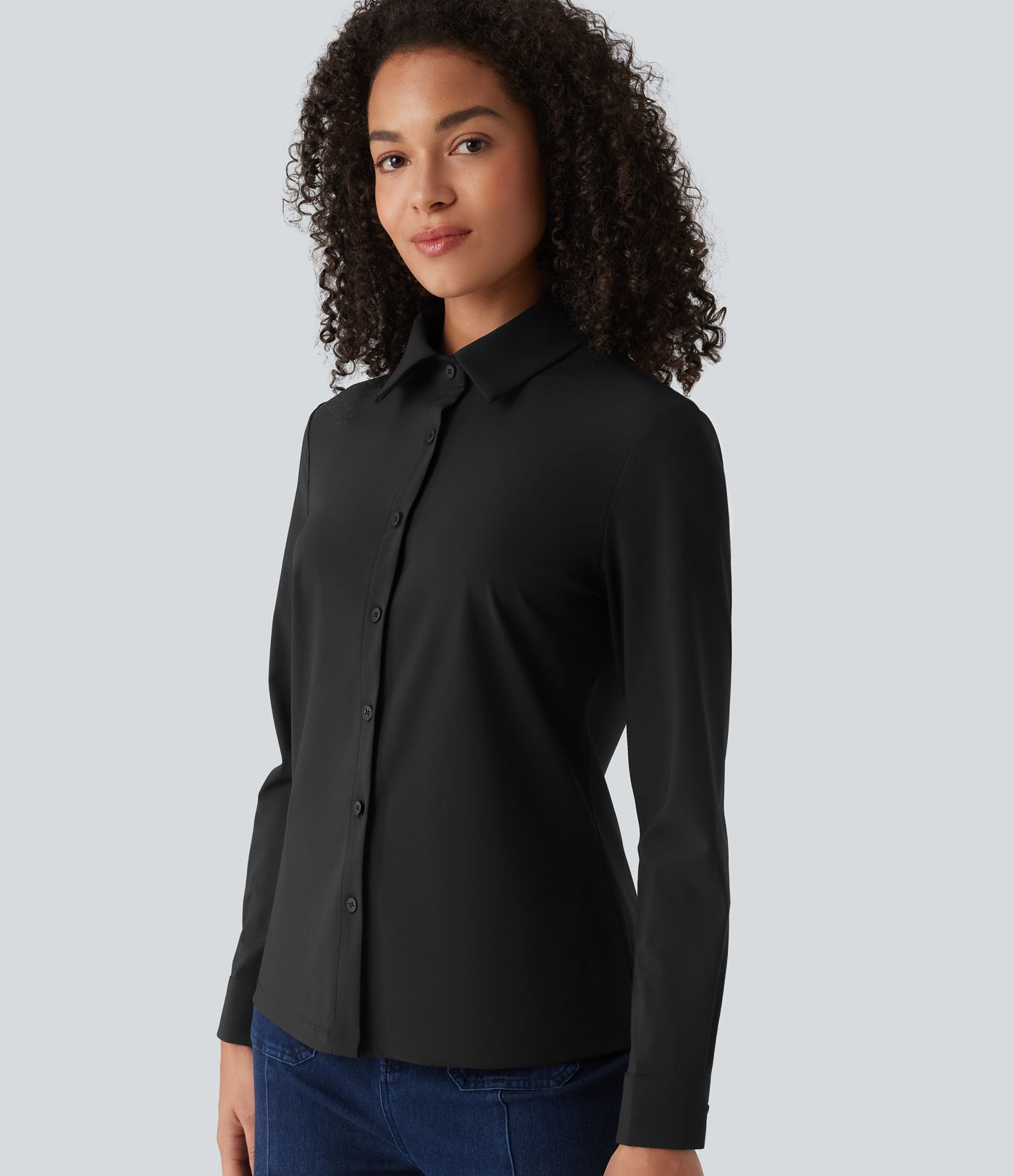Collar Long Sleeve Wrinkle-resistant Quick Dry Work Shirt