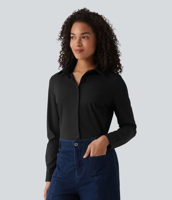 Collar Long Sleeve Wrinkle-resistant Quick Dry Work Shirt