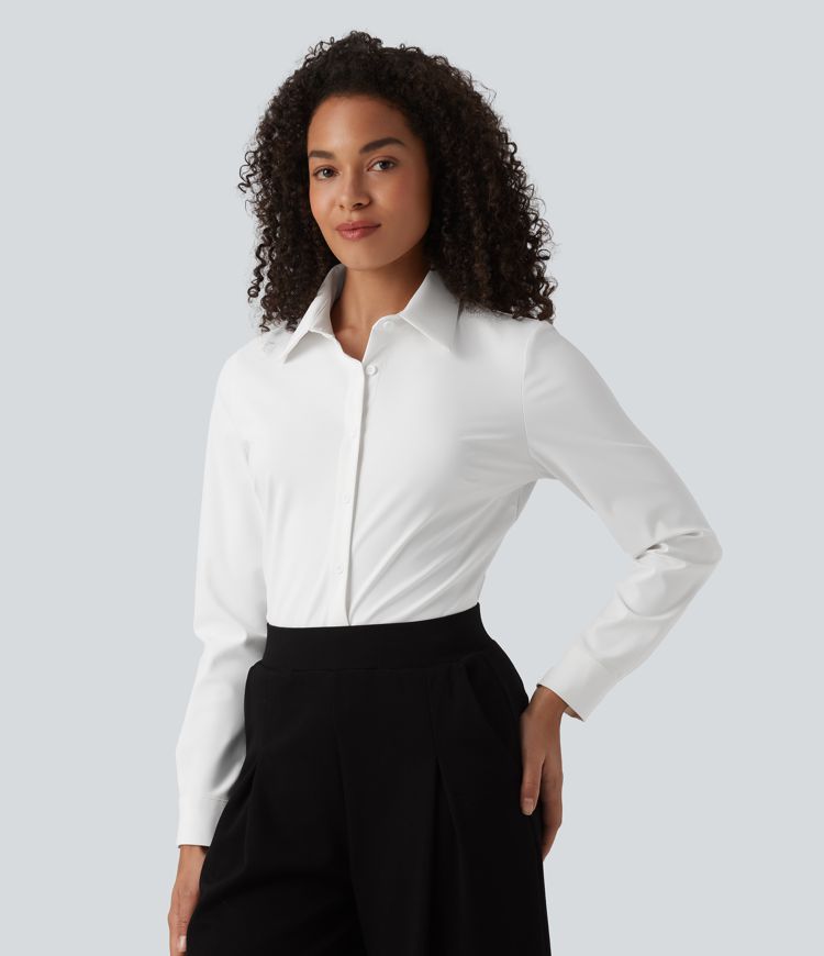 Collar Long Sleeve Wrinkle-resistant Quick Dry Work Shirt