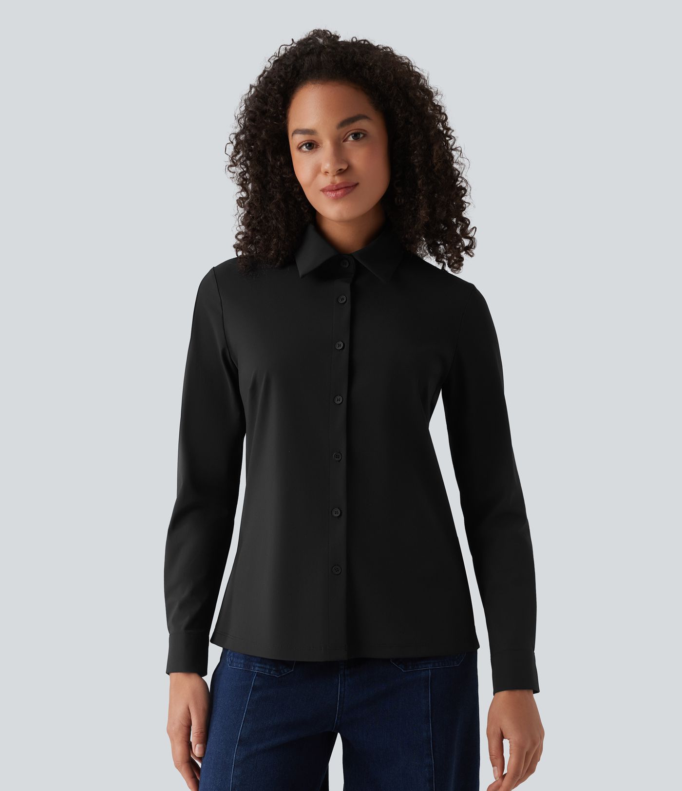 Collar Long Sleeve Wrinkle-resistant Quick Dry Work Shirt