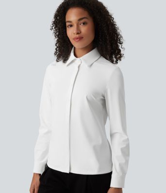 Collar Long Sleeve Wrinkle-resistant Quick Dry Work Shirt