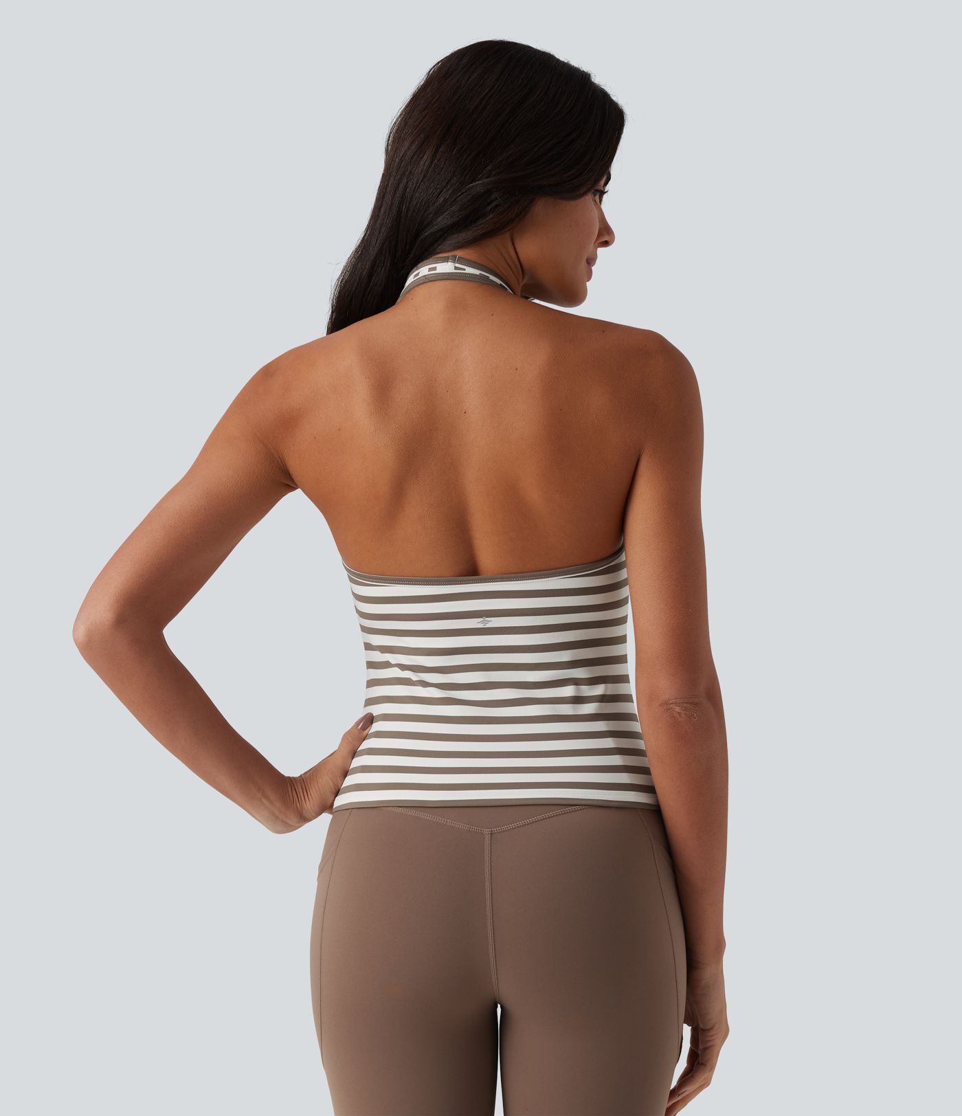 Halter Stripe Yoga Tank Top