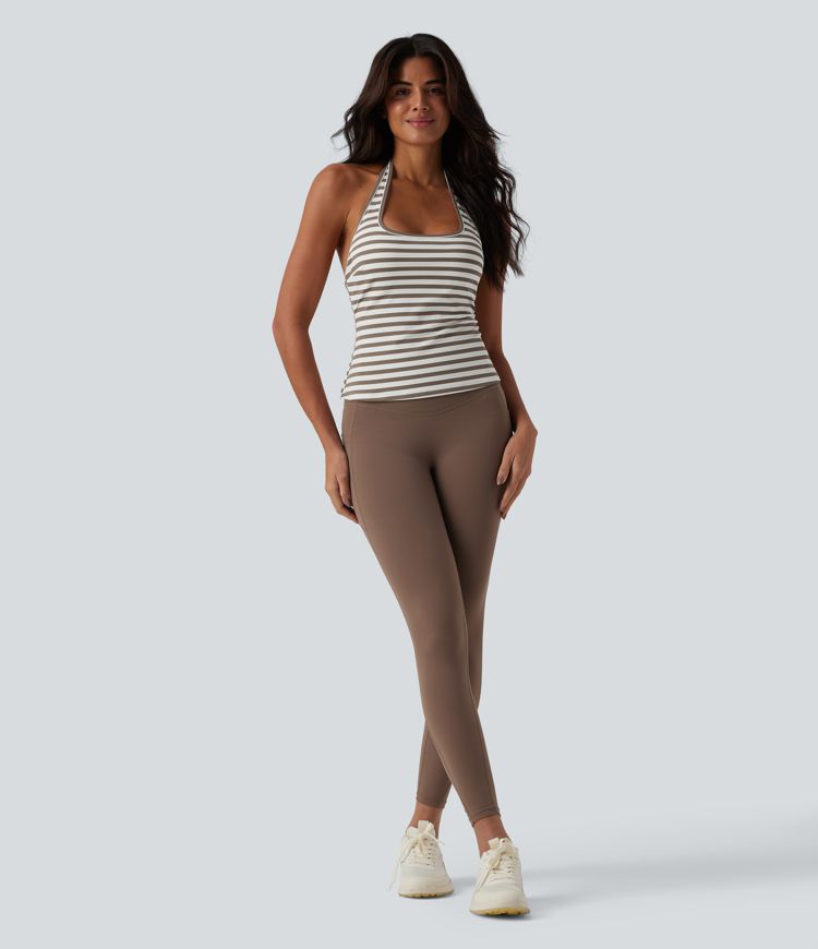Halter Stripe Yoga Tank Top