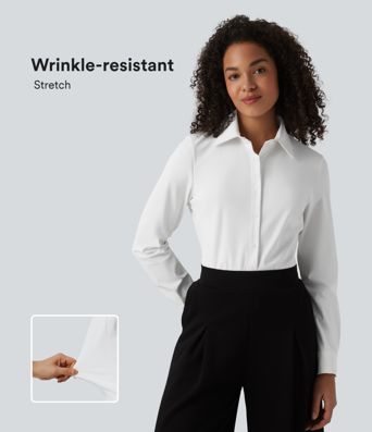 Collar Long Sleeve Wrinkle-resistant Quick Dry Work Shirt