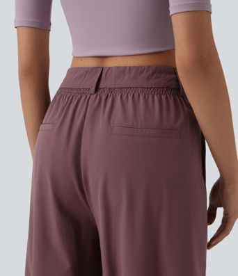 Mid Rise Casual Baggy Pants with Pockets