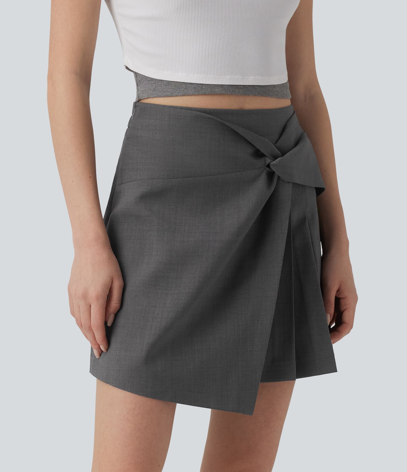 Lässiger, plissierter 2-in-1 Minirock mit hohem Bund
