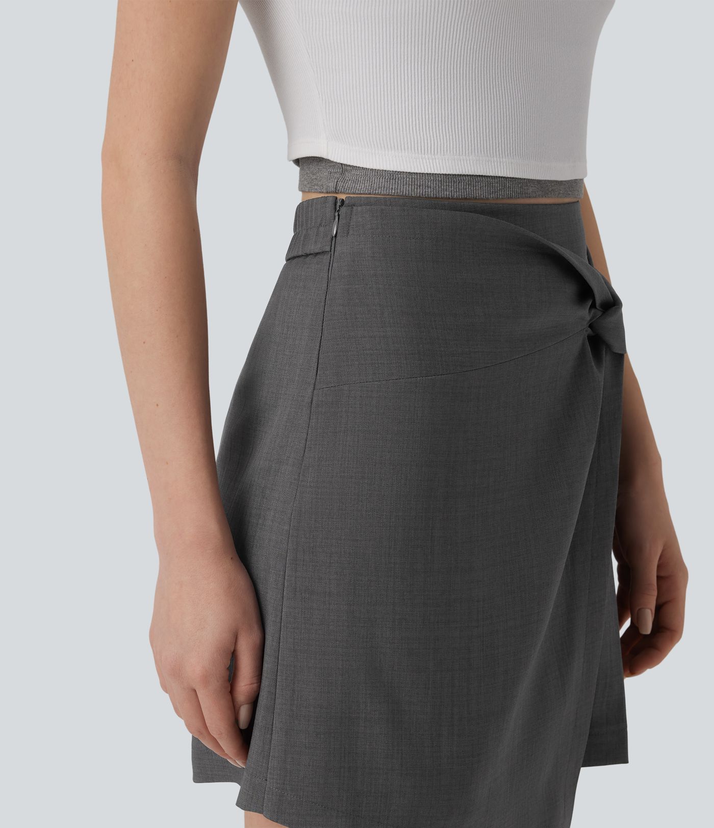 Lässiger, plissierter 2-in-1 Minirock mit hohem Bund