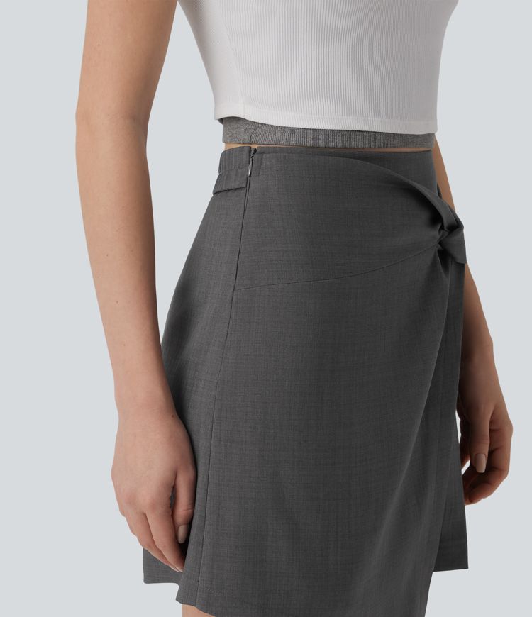 Lässiger, plissierter 2-in-1 Minirock mit hohem Bund