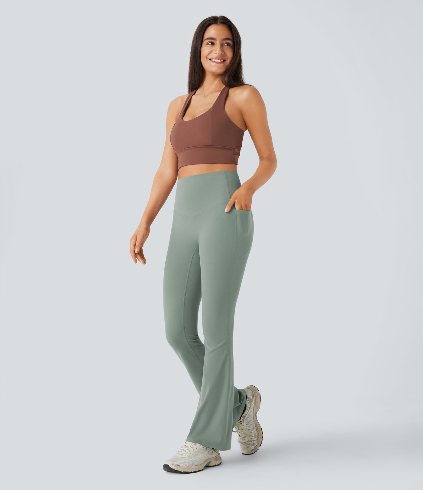 Halara UltraSculpt™ High Waisted Tummy Control Pocket Shaping Yoga Bootcut Leggings