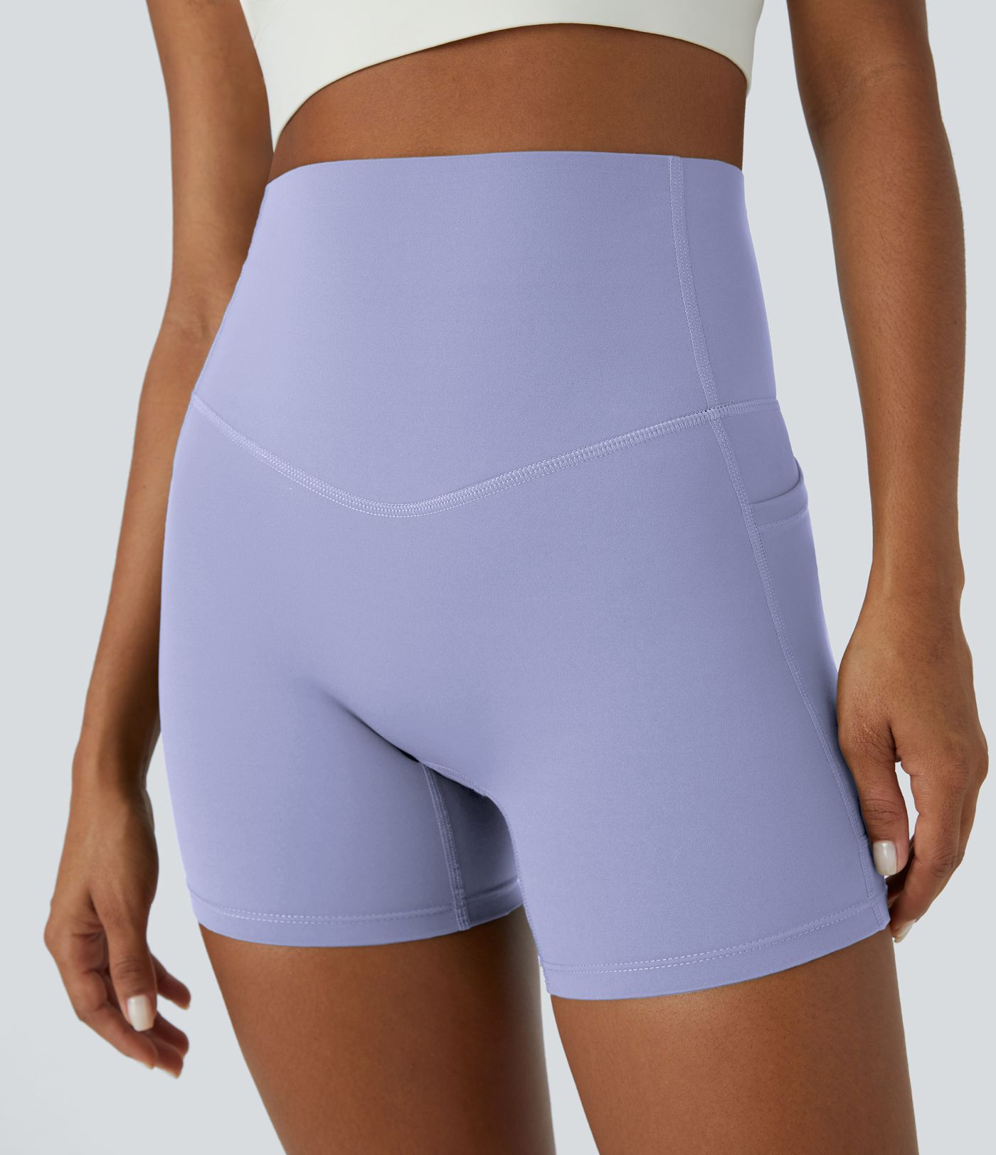 Halara UltraSculpt™ High Waisted Tummy Control Side Pocket Shaping Training Biker Shorts 5''