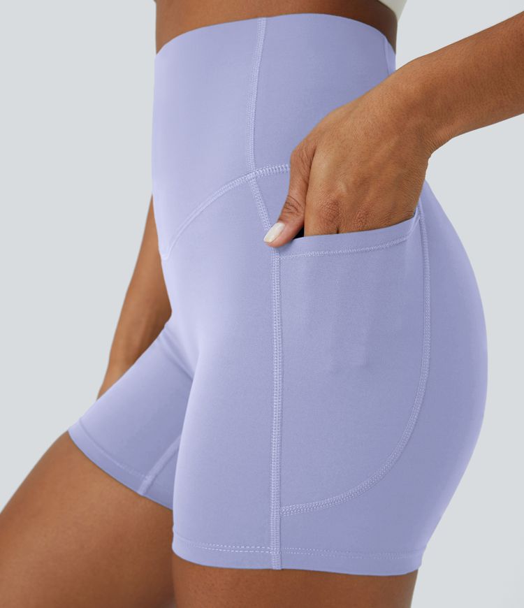 Halara UltraSculpt™ High Waisted Tummy Control Side Pocket Shaping Training Biker Shorts 5''