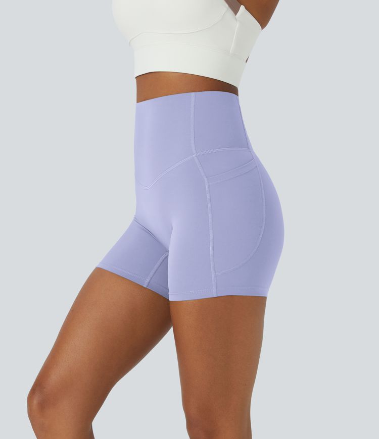 Halara UltraSculpt™ High Waisted Tummy Control Side Pocket Shaping Training Biker Shorts 5''