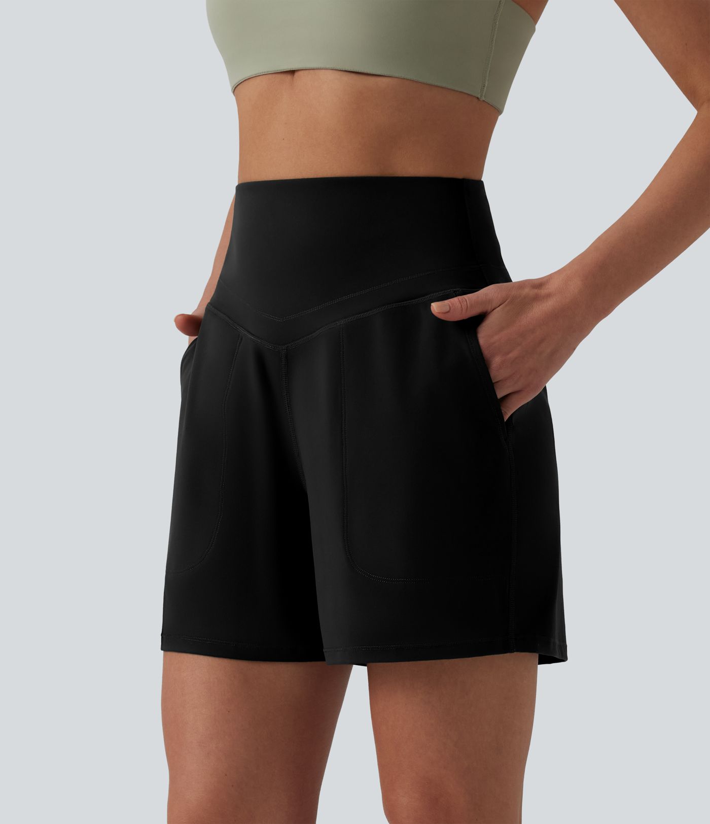 Halara UltraSculpt™ High Waisted Tummy Control Yoga Shorts 5'' with Pockets