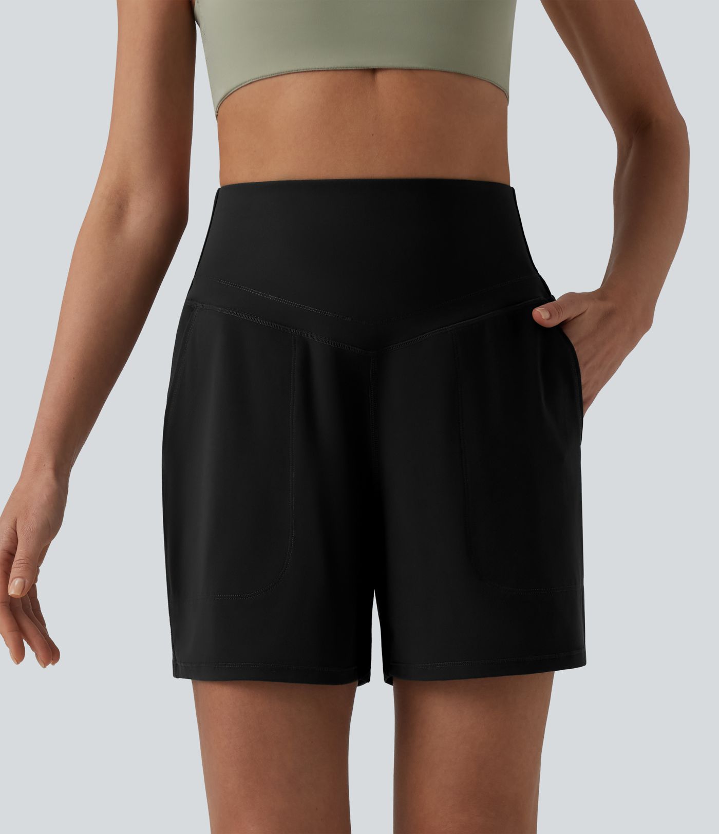 Halara UltraSculpt™ High Waisted Tummy Control Yoga Shorts 5'' with Pockets