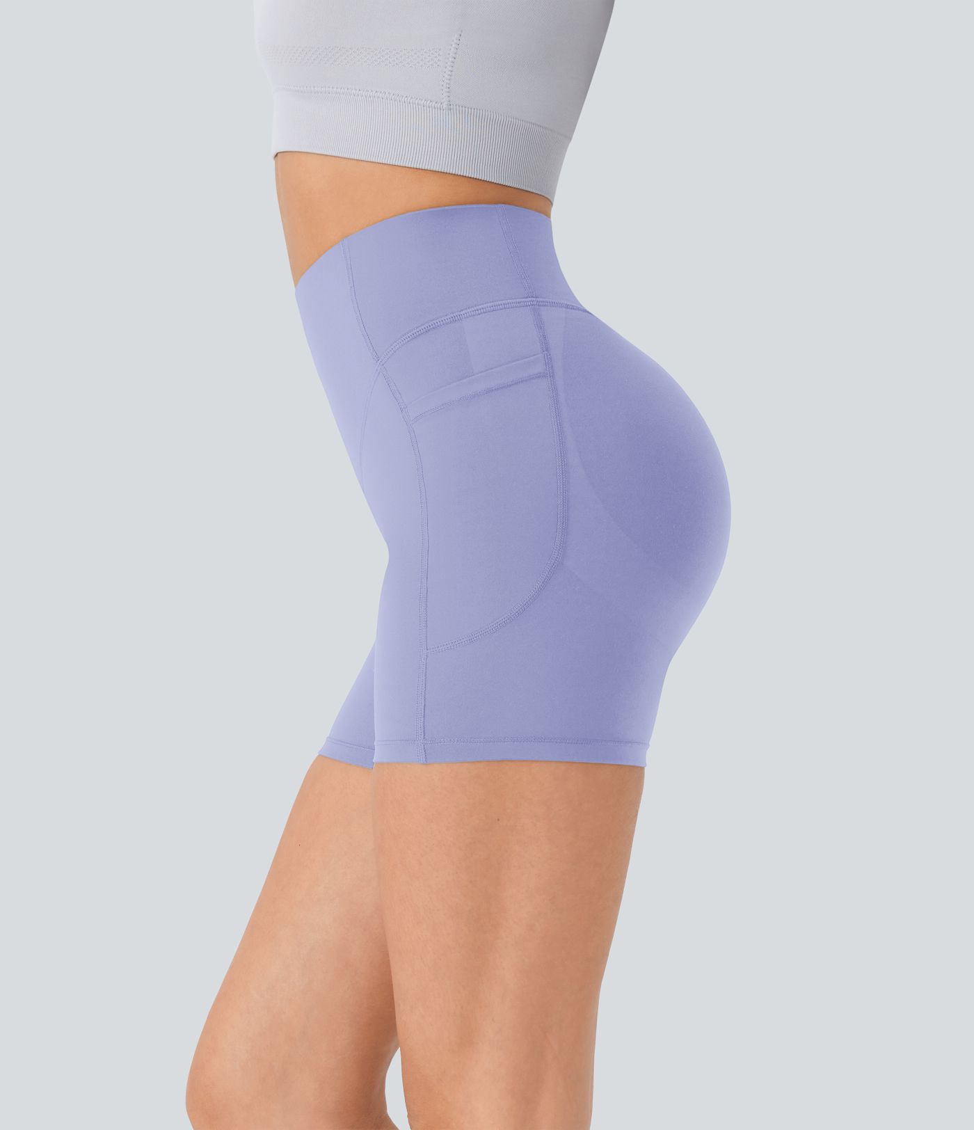 Halara UltraSculpt™ High Waisted Scrunch Butt Lifting Tummy Control Pocket Shaping Workout Biker Shorts 5''