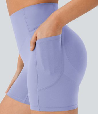 Halara UltraSculpt™ High Waisted Scrunch Butt Lifting Tummy Control Pocket Shaping Workout Biker Shorts 5''