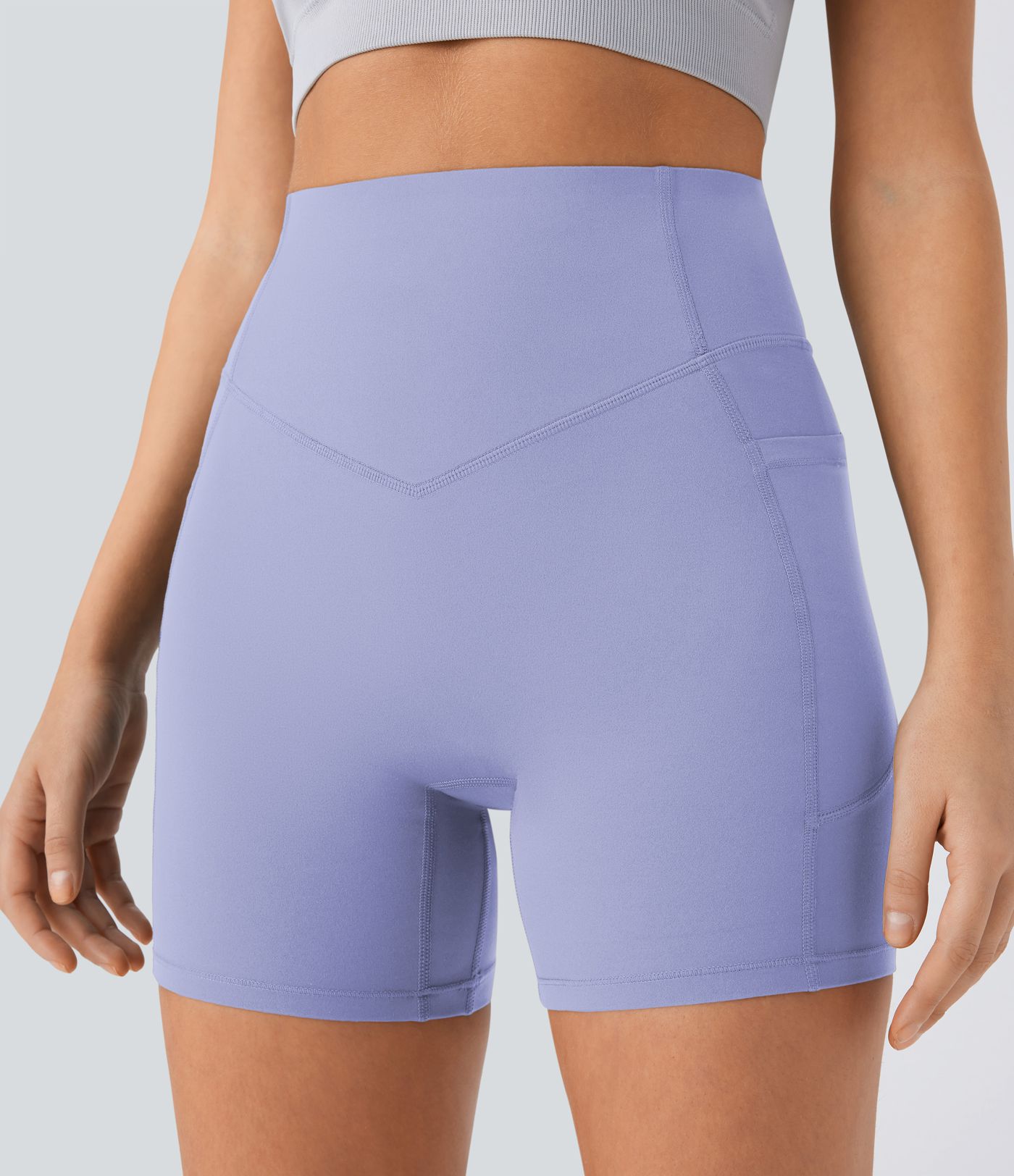 Halara UltraSculpt™ High Waisted Scrunch Butt Lifting Tummy Control Pocket Shaping Workout Biker Shorts 5''