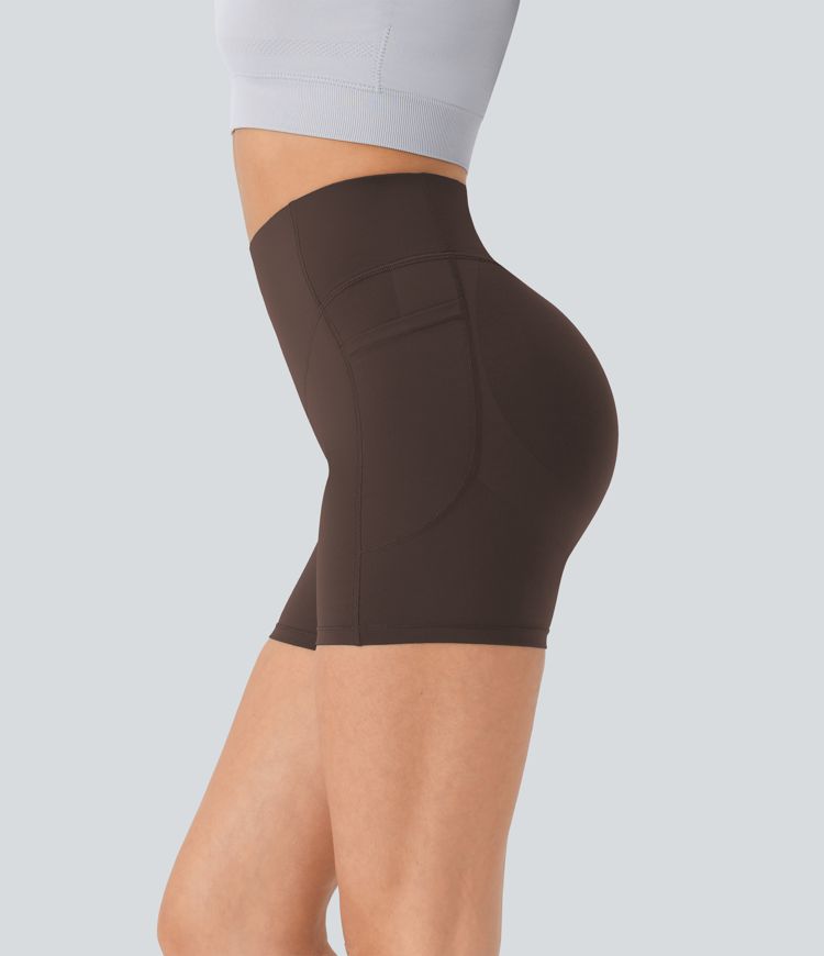 Halara UltraSculpt™ High Waisted Scrunch Butt Lifting Tummy Control Pocket Shaping Workout Biker Shorts 5''