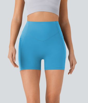 Halara UltraSculpt™ High Waisted Scrunch Butt Lifting Tummy Control Pocket Shaping Workout Biker Shorts 5''