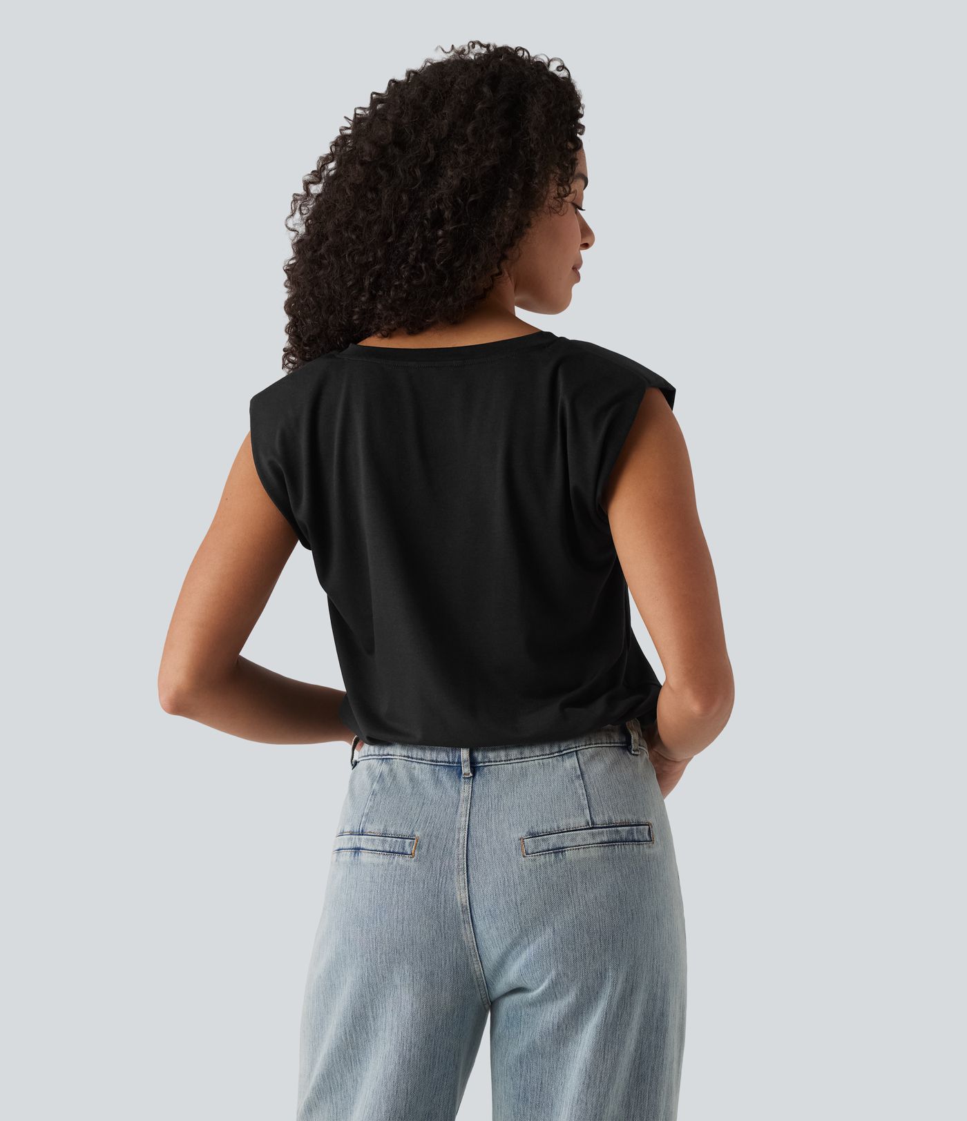 V-neck Cap Sleeve Casual Bodysuit with Shoulder Pads V-neck Cap Sleeve Casual Bodysuit with Shoulder Pads