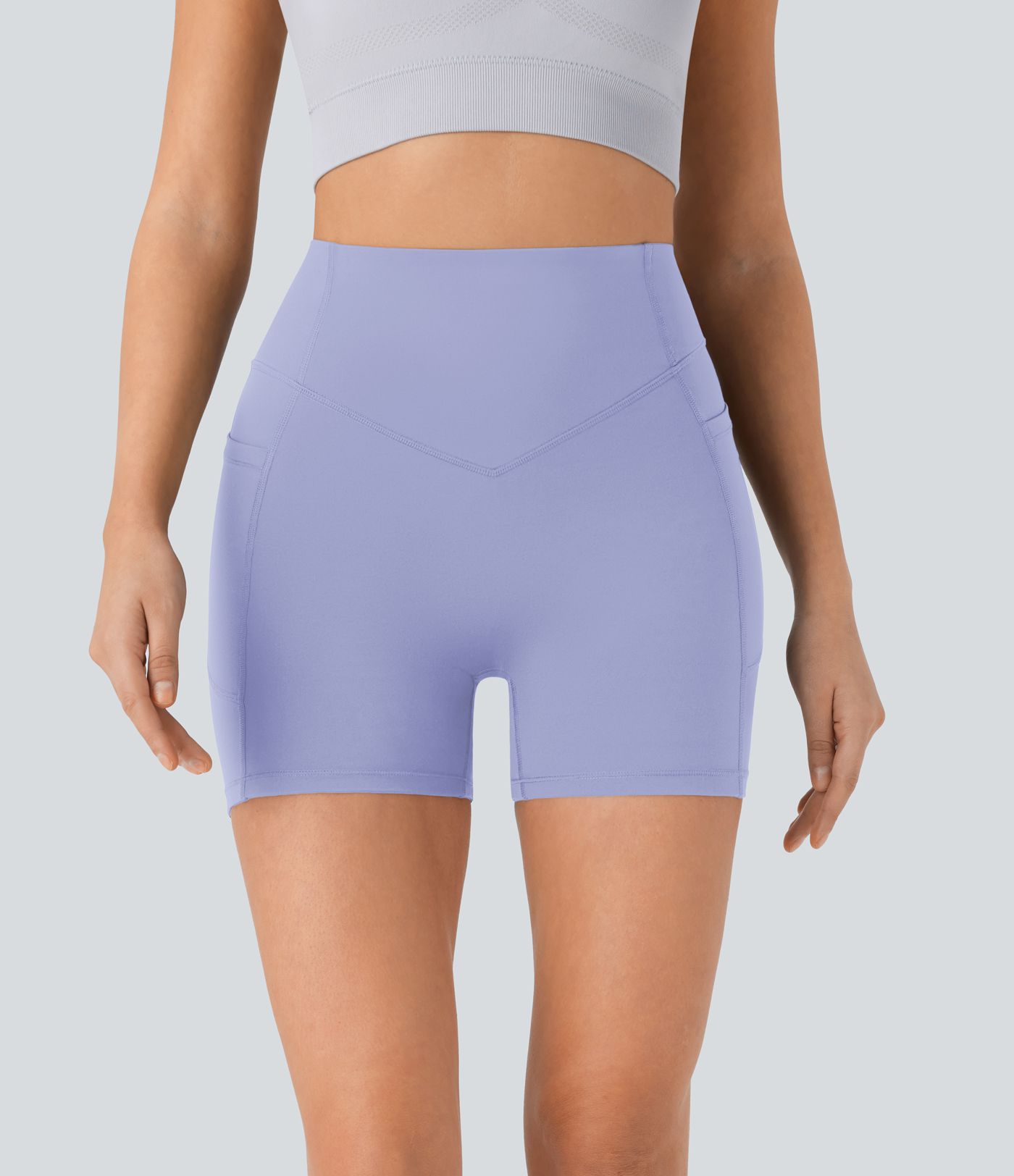 Halara UltraSculpt™ High Waisted Scrunch Butt Lifting Tummy Control Pocket Shaping Workout Biker Shorts 5''