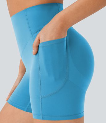 Halara UltraSculpt™ High Waisted Scrunch Butt Lifting Tummy Control Pocket Shaping Workout Biker Shorts 5''