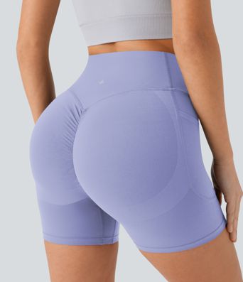 Halara UltraSculpt™ High Waisted Scrunch Butt Lifting Tummy Control Pocket Shaping Workout Biker Shorts 5''