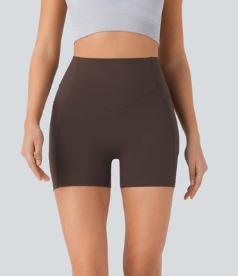 Halara UltraSculpt™ High Waisted Scrunch Butt Lifting Tummy Control Pocket Shaping Workout Biker Shorts 5''