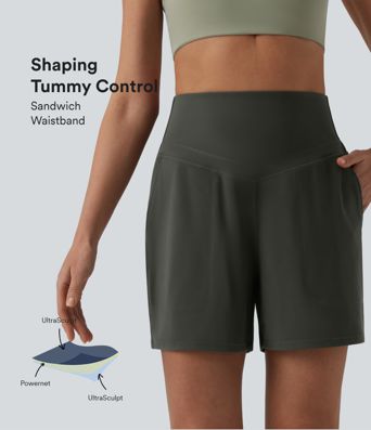 Halara UltraSculpt™ Short de yoga taille haute gainant, 5'' avec poches