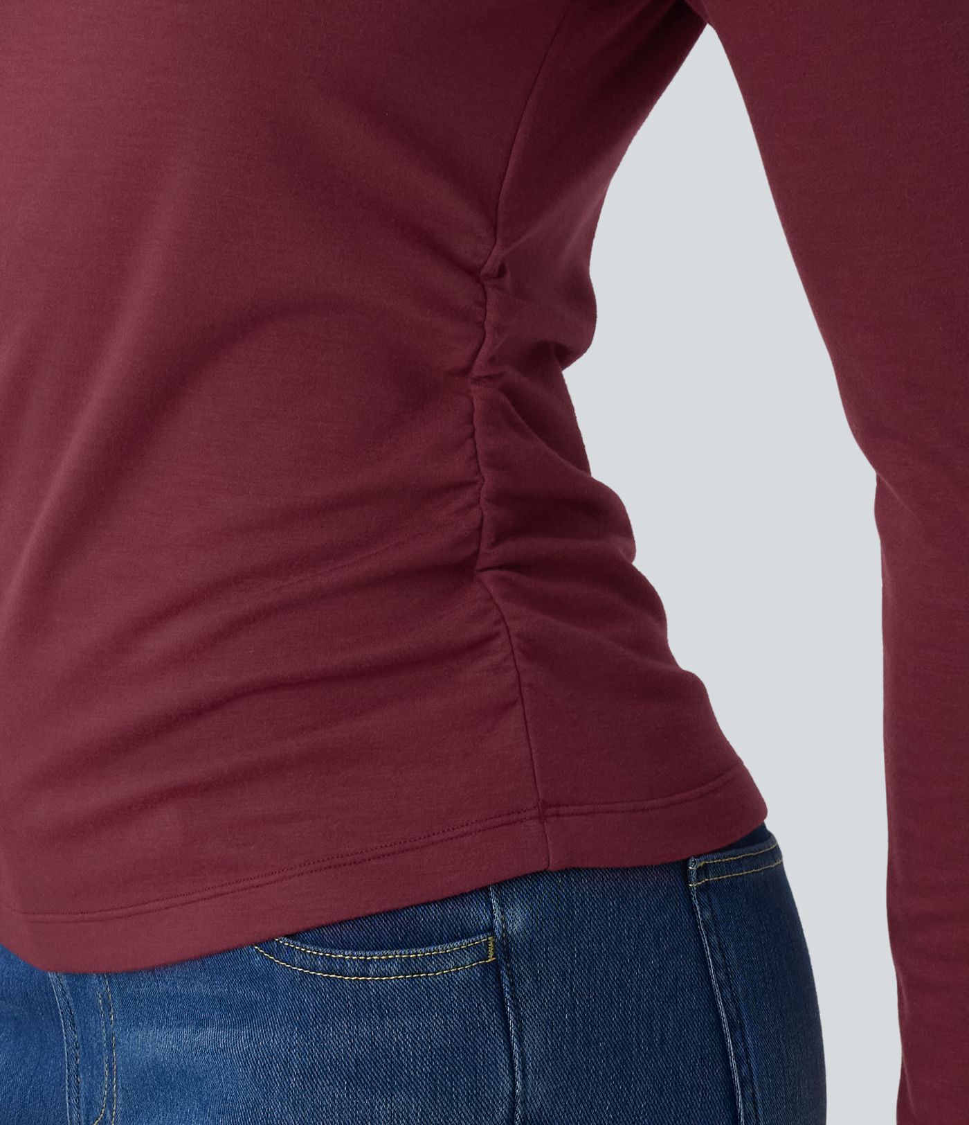 Halara HeatCore U-Boot-Ausschnitt Langärmliges wärmendes Arbeitshemd